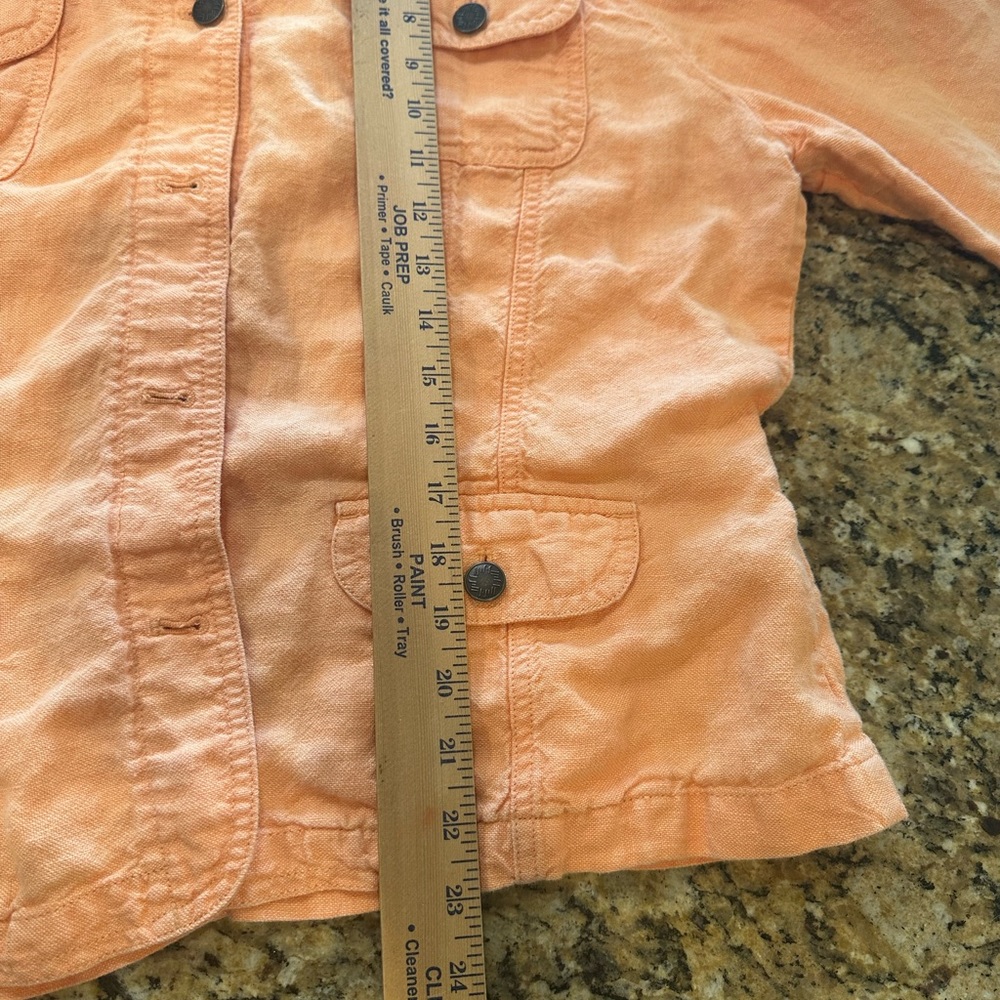 J. Jill 100% Linen Orange Casual (Jean Style) Jacket Women's XL - Picture 6 of 6